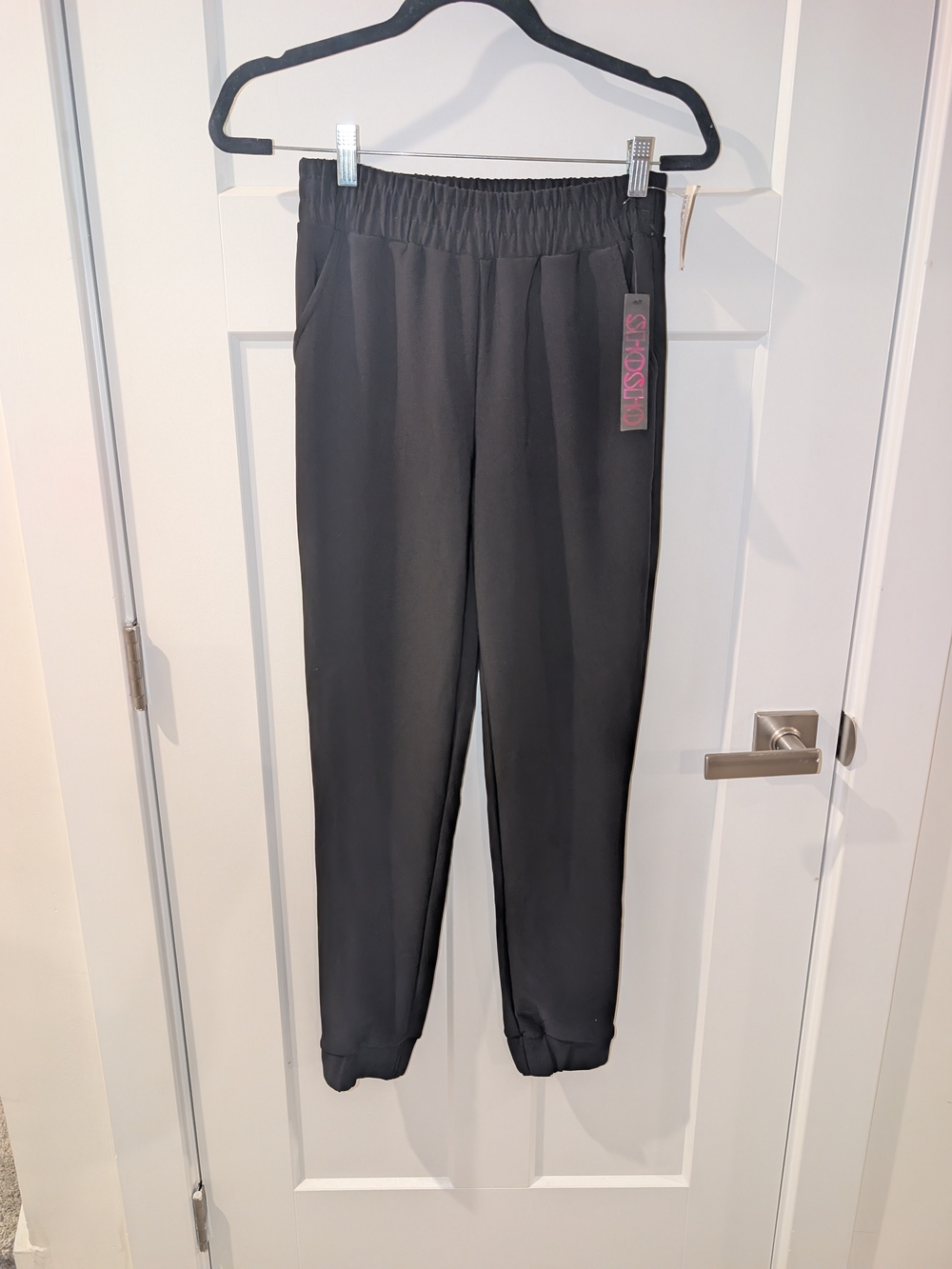 Shosho Women's Black Pull-On Jogger Pants - Size 8